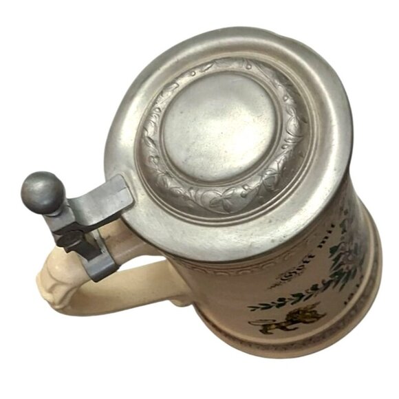 Alwe German Beer Stein Mug Pewter Lid 1835-1918 Bavaria Lion Crest Vintage - Picture 5 of 9